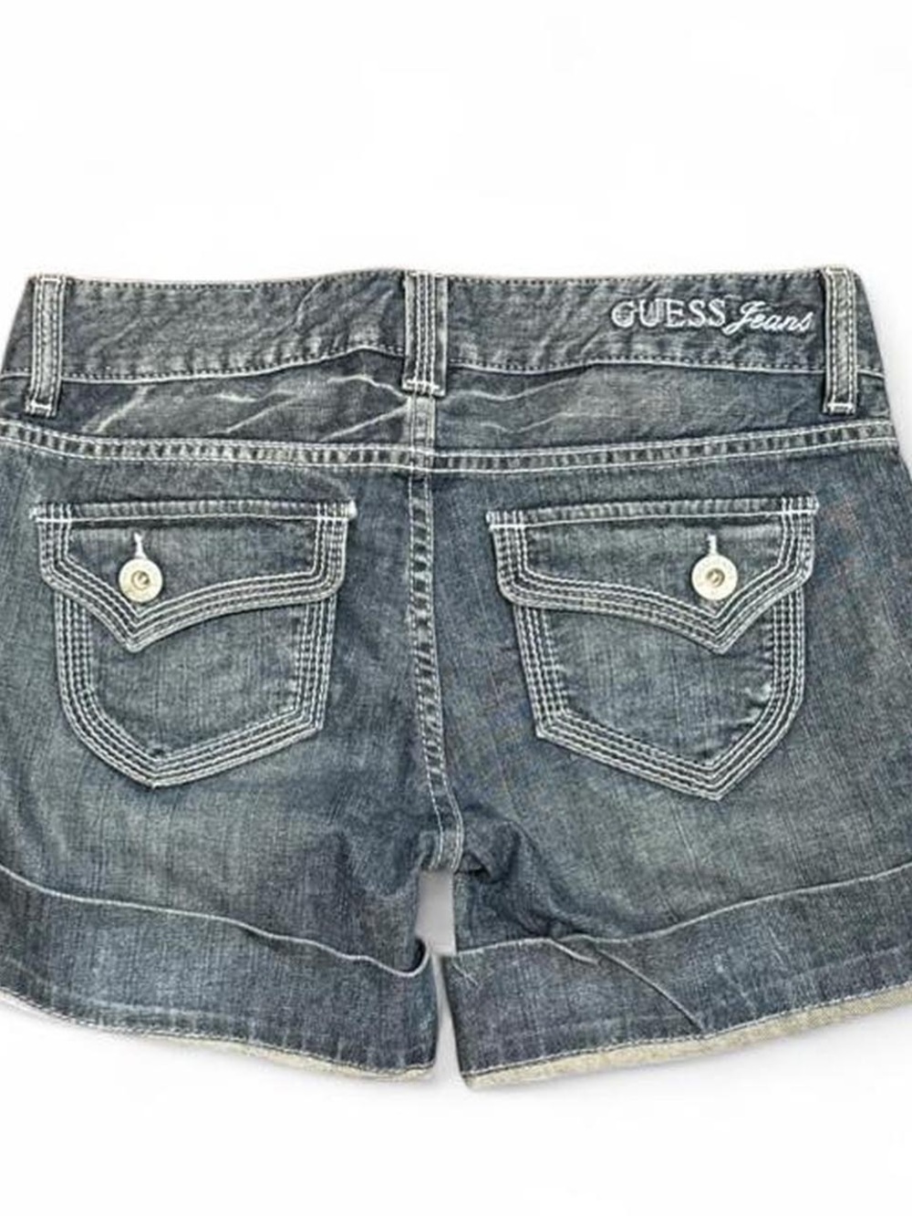 Y2K Guess Embroidered Flap Low Rise Booty Shorts